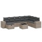 vidaXL 9-tlg. Garten-Sofagarnitur mit Kissen Grau Poly Rattan vidaXL 9-tlg. Garten-Sofagarnitur mit Kissen Grau Poly Rattan
