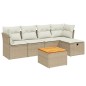 vidaXL 6-tlg. Garten-Sofagarnitur mit Kissen Beige Poly Rattan vidaXL 6-tlg. Garten-Sofagarnitur mit Kissen Beige Poly Rattan
