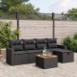 vidaXL 6-tlg. Garten-Sofagarnitur mit Kissen Schwarz Poly Rattan vidaXL 6-tlg. Garten-Sofagarnitur mit Kissen Schwarz Poly Rattan