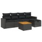 vidaXL 6-tlg. Garten-Sofagarnitur mit Kissen Schwarz Poly Rattan vidaXL 6-tlg. Garten-Sofagarnitur mit Kissen Schwarz Poly Rattan