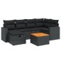 vidaXL 7-tlg. Garten-Sofagarnitur mit Kissen Schwarz Poly Rattan vidaXL 7-tlg. Garten-Sofagarnitur mit Kissen Schwarz Poly Rattan