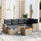 vidaXL 7-tlg. Garten-Sofagarnitur mit Kissen Grau Poly Rattan vidaXL 7-tlg. Garten-Sofagarnitur mit Kissen Grau Poly Rattan