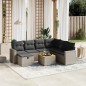 vidaXL 8-tlg. Garten-Sofagarnitur mit Kissen Grau Poly Rattan vidaXL 8-tlg. Garten-Sofagarnitur mit Kissen Grau Poly Rattan