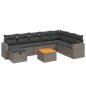 vidaXL 9-tlg. Garten-Sofagarnitur mit Kissen Grau Poly Rattan vidaXL 9-tlg. Garten-Sofagarnitur mit Kissen Grau Poly Rattan