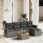 vidaXL 6-tlg. Garten-Sofagarnitur mit Kissen Grau Poly Rattan vidaXL 6-tlg. Garten-Sofagarnitur mit Kissen Grau Poly Rattan