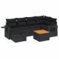 vidaXL 7-tlg. Garten-Sofagarnitur mit Kissen Schwarz Poly Rattan vidaXL 7-tlg. Garten-Sofagarnitur mit Kissen Schwarz Poly Rattan