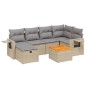 vidaXL 7-tlg. Garten-Sofagarnitur mit Kissen Beige Poly Rattan vidaXL 7-tlg. Garten-Sofagarnitur mit Kissen Beige Poly Rattan