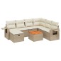 vidaXL 8-tlg. Garten-Sofagarnitur mit Kissen Beige Poly Rattan vidaXL 8-tlg. Garten-Sofagarnitur mit Kissen Beige Poly Rattan