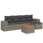 vidaXL 6-tlg. Garten-Sofagarnitur mit Kissen Grau Poly Rattan vidaXL 6-tlg. Garten-Sofagarnitur mit Kissen Grau Poly Rattan