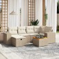 vidaXL 7-tlg. Garten-Sofagarnitur mit Kissen Beige Poly Rattan vidaXL 7-tlg. Garten-Sofagarnitur mit Kissen Beige Poly Rattan
