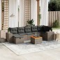 vidaXL 8-tlg. Garten-Sofagarnitur mit Kissen Grau Poly Rattan vidaXL 8-tlg. Garten-Sofagarnitur mit Kissen Grau Poly Rattan