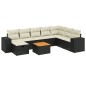 vidaXL 9-tlg. Garten-Sofagarnitur mit Kissen Schwarz Poly Rattan vidaXL 9-tlg. Garten-Sofagarnitur mit Kissen Schwarz Poly Rattan