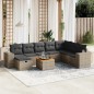 vidaXL 9-tlg. Garten-Sofagarnitur mit Kissen Grau Poly Rattan vidaXL 9-tlg. Garten-Sofagarnitur mit Kissen Grau Poly Rattan