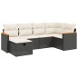 vidaXL 6-tlg. Garten-Sofagarnitur mit Kissen Schwarz Poly Rattan vidaXL 6-tlg. Garten-Sofagarnitur mit Kissen Schwarz Poly Rattan