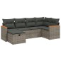 vidaXL 6-tlg. Garten-Sofagarnitur mit Kissen Grau Poly Rattan vidaXL 6-tlg. Garten-Sofagarnitur mit Kissen Grau Poly Rattan