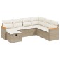 vidaXL 7-tlg. Garten-Sofagarnitur mit Kissen Beige Poly Rattan vidaXL 7-tlg. Garten-Sofagarnitur mit Kissen Beige Poly Rattan