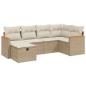 vidaXL 6-tlg. Garten-Sofagarnitur mit Kissen Beige Poly Rattan vidaXL 6-tlg. Garten-Sofagarnitur mit Kissen Beige Poly Rattan