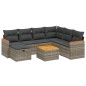 vidaXL 8-tlg. Garten-Sofagarnitur mit Kissen Grau Poly Rattan vidaXL 8-tlg. Garten-Sofagarnitur mit Kissen Grau Poly Rattan