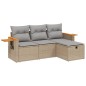 vidaXL 4-tlg. Garten-Sofagarnitur mit Kissen Beigemischung Poly Rattan vidaXL 4-tlg. Garten-Sofagarnitur mit Kissen Beigemischung Poly Rattan