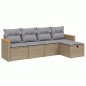 vidaXL 5-tlg. Garten-Sofagarnitur mit Kissen Beige Poly Rattan vidaXL 5-tlg. Garten-Sofagarnitur mit Kissen Beige Poly Rattan