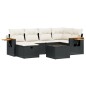 vidaXL 7-tlg. Garten-Sofagarnitur mit Kissen Schwarz Poly Rattan vidaXL 7-tlg. Garten-Sofagarnitur mit Kissen Schwarz Poly Rattan