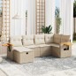 vidaXL 6-tlg. Garten-Sofagarnitur mit Kissen Beige Poly Rattan vidaXL 6-tlg. Garten-Sofagarnitur mit Kissen Beige Poly Rattan