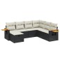 vidaXL 7-tlg. Garten-Sofagarnitur mit Kissen Schwarz Poly Rattan vidaXL 7-tlg. Garten-Sofagarnitur mit Kissen Schwarz Poly Rattan