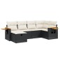 vidaXL 6-tlg. Garten-Sofagarnitur mit Kissen Schwarz Poly Rattan vidaXL 6-tlg. Garten-Sofagarnitur mit Kissen Schwarz Poly Rattan