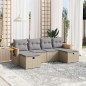 vidaXL 6-tlg. Garten-Sofagarnitur mit Kissen Beige Poly Rattan vidaXL 6-tlg. Garten-Sofagarnitur mit Kissen Beige Poly Rattan