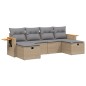 vidaXL 6-tlg. Garten-Sofagarnitur mit Kissen Beige Poly Rattan vidaXL 6-tlg. Garten-Sofagarnitur mit Kissen Beige Poly Rattan