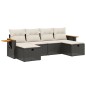vidaXL 6-tlg. Garten-Sofagarnitur mit Kissen Schwarz Poly Rattan vidaXL 6-tlg. Garten-Sofagarnitur mit Kissen Schwarz Poly Rattan