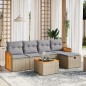 vidaXL 6-tlg. Garten-Sofagarnitur mit Kissen Beige Poly Rattan vidaXL 6-tlg. Garten-Sofagarnitur mit Kissen Beige Poly Rattan