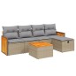 vidaXL 6-tlg. Garten-Sofagarnitur mit Kissen Beige Poly Rattan vidaXL 6-tlg. Garten-Sofagarnitur mit Kissen Beige Poly Rattan