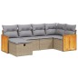 vidaXL 6-tlg. Garten-Sofagarnitur mit Kissen Beige Poly Rattan vidaXL 6-tlg. Garten-Sofagarnitur mit Kissen Beige Poly Rattan