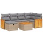 vidaXL 7-tlg. Garten-Sofagarnitur mit Kissen Beige Poly Rattan vidaXL 7-tlg. Garten-Sofagarnitur mit Kissen Beige Poly Rattan