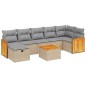 vidaXL 8-tlg. Garten-Sofagarnitur mit Kissen Beige Poly Rattan vidaXL 8-tlg. Garten-Sofagarnitur mit Kissen Beige Poly Rattan