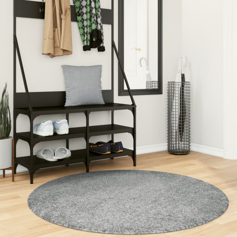 vidaXL Teppich Shaggy Hochflor Modern Grün Ø 120 cm vidaXL Teppich Shaggy Hochflor Modern Grün Ø 120 cm