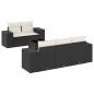 vidaXL 6-tlg. Garten-Sofagarnitur mit Kissen Schwarz Poly Rattan vidaXL 6-tlg. Garten-Sofagarnitur mit Kissen Schwarz Poly Rattan