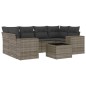 vidaXL 7-tlg. Garten-Sofagarnitur mit Kissen Grau Poly Rattan vidaXL 7-tlg. Garten-Sofagarnitur mit Kissen Grau Poly Rattan