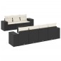 vidaXL 8-tlg. Garten-Sofagarnitur mit Kissen Schwarz Poly Rattan vidaXL 8-tlg. Garten-Sofagarnitur mit Kissen Schwarz Poly Rattan