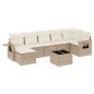 vidaXL 8-tlg. Garten-Sofagarnitur mit Kissen Beige Poly Rattan vidaXL 8-tlg. Garten-Sofagarnitur mit Kissen Beige Poly Rattan
