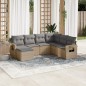vidaXL 7-tlg. Garten-Sofagarnitur mit Kissen Beige Poly Rattan vidaXL 7-tlg. Garten-Sofagarnitur mit Kissen Beige Poly Rattan