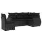 vidaXL 5-tlg. Garten-Sofagarnitur mit Kissen Schwarz Poly Rattan vidaXL 5-tlg. Garten-Sofagarnitur mit Kissen Schwarz Poly Rattan