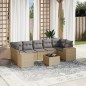 vidaXL 8-tlg. Garten-Sofagarnitur mit Kissen Beige Poly Rattan vidaXL 8-tlg. Garten-Sofagarnitur mit Kissen Beige Poly Rattan