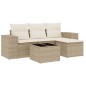 vidaXL 5-tlg. Garten-Sofagarnitur mit Kissen Beige Poly Rattan vidaXL 5-tlg. Garten-Sofagarnitur mit Kissen Beige Poly Rattan
