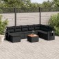 vidaXL 9-tlg. Garten-Sofagarnitur mit Kissen Schwarz Poly Rattan vidaXL 9-tlg. Garten-Sofagarnitur mit Kissen Schwarz Poly Rattan