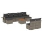 vidaXL 10-tlg. Garten-Sofagarnitur mit Kissen Grau Poly Rattan vidaXL 10-tlg. Garten-Sofagarnitur mit Kissen Grau Poly Rattan
