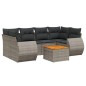 vidaXL 7-tlg. Garten-Sofagarnitur mit Kissen Grau Poly Rattan vidaXL 7-tlg. Garten-Sofagarnitur mit Kissen Grau Poly Rattan