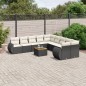 vidaXL 11-tlg. Garten-Sofagarnitur mit Kissen Schwarz Poly Rattan vidaXL 11-tlg. Garten-Sofagarnitur mit Kissen Schwarz Poly Rattan