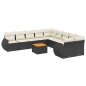 vidaXL 11-tlg. Garten-Sofagarnitur mit Kissen Schwarz Poly Rattan vidaXL 11-tlg. Garten-Sofagarnitur mit Kissen Schwarz Poly Rattan